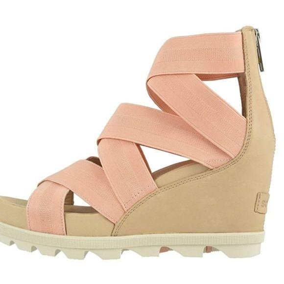 EUC Sorel Leather Joanie II Platform Wedge Sandals 7 - Picture 3 of 11